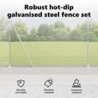 VidaXL Afrasteringspaal zilver 10 x 1,4 m (12 x 12 mm gaas) staal - thumbnail