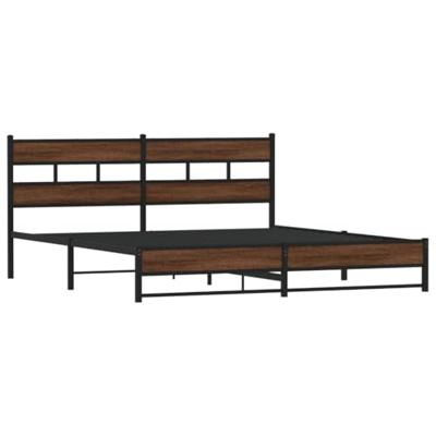 Bedframe zonder matras metaal bruin eikenkleur 180x200 cm