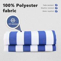 VidaXL Vervangingsdoek voor zonnescherm blauw en wit 280 x 195 cm - thumbnail