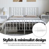 Bedframe met hoofd- en voeteneindemetaal wit 193x203 cm - thumbnail