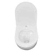 Nibiru rimless wandcloset met toiletzitting softclose en quick release glans wit - thumbnail