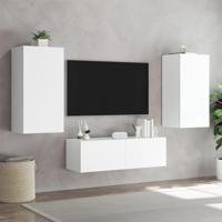 Tv-wandmeubel met LED-verlichting 40,5x35x80 cm wit - thumbnail