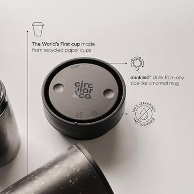 Circular&Co. Koffiebeker - circular cup - zwart - 227 ml