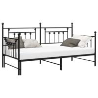 Bedframe voor een daybed met hoofdeinde Zwart 90 x 190 cm Staal - thumbnail