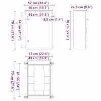 VidaXL Bedieningskast grijs 50 x 24,5 x 70 cm abs kunststof - thumbnail