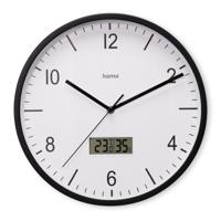 Hama DCF Wandklok Lanzarote Tikt Niet + Thermometer en Hygrometer 35 cm Zwart/Wit - thumbnail