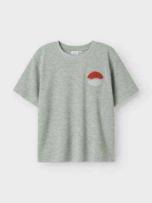 Name it zomer t-shirt S/S jongens - blauw grijs - Nkmhannibal