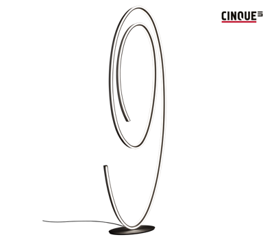 LED Vloerlamp - Cinque Ciola - 1 Lichtpunt van 62 Watt - Dimbaar - Aanpasbare Lichtkleur - Voetschakelaar - Mat Zwart - Metaal