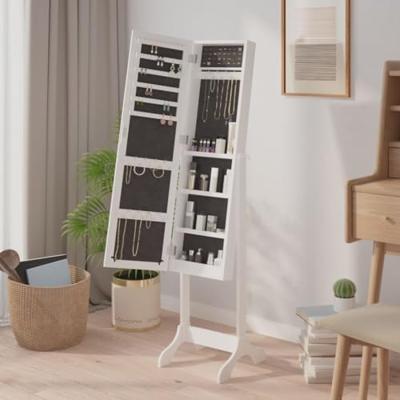 Spiegel vrijstaand 34x37x146 cm wit