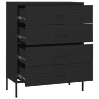 Ladekast 80x35x101,5 cm staal zwart - thumbnail