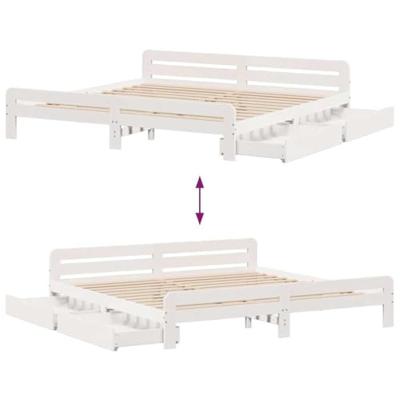 Bedframe zonder matras massief grenenhout wit 200x200 cm Bedframe zonder matras massief grenenhout wit 200x200 cm