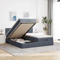 Ottoman bed met matrassen 180x200cm fluweel donkergrijs - thumbnail