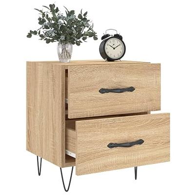Nachtkastjes 2 st 40x35x47,5 cm bewerkt hout sonoma eikenkleur