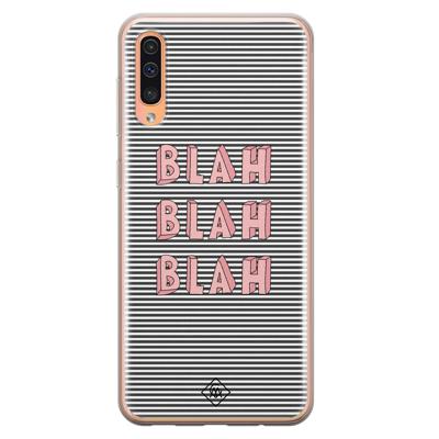 Samsung Galaxy A50/A30s siliconen telefoonhoesje - Blah blah blah