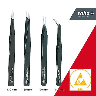 Wiha 32349 Pincetset 4-delig Spits, Plat-breed, Afgerond