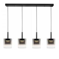 Highlight Hanglamp Salerno 4 lichts recht 110 cm zwart - thumbnail