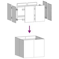 Plantenbak 100x100x80 cm staal olijfgroen - thumbnail
