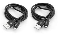 Verbatim 48874 Micro-USB - Synchronisatie- en oplaadkabel, set van 2, robuuste micro-USB-kabel, met knikbescherming, zwart, 2x 100 cm - thumbnail