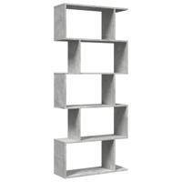 Kamerscherm / boekenkast 5-laags 70x24x161 cm hout betongrijs - thumbnail