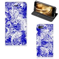 Mobiel BookCase iPhone 7 | 8 | SE (2020) | SE (2022) Angel Skull Blauw - thumbnail
