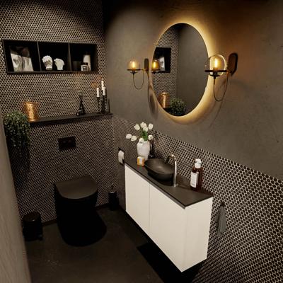 MONDIAZ FOWY toiletmeubel 80cm kleur talc. Waskom positie midden kleur urban | urban. Met 1 kraangat