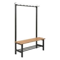 ZITBANK TYPE 5 115 CM HOUT MET SCHOENENREK, ZWART (3085) - thumbnail