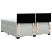 Boxspring met matras fluweel lichtgrijs 200x200 cm - thumbnail