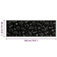 Keukenmat wasbaar ochtendprint 60x180 cm fluweel zwart - thumbnail
