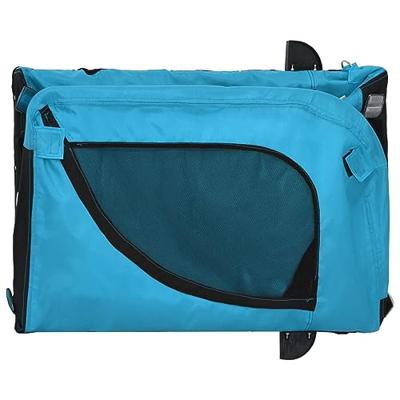 Hondenfietstrailer oxford stof en ijzer blauw en zwart - thumbnail