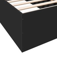 Bedframe bewerkt hout zwart 90x200 cm - thumbnail
