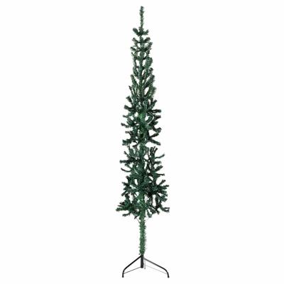 VidaXL Kunstkerstboom half met standaard smal 180 cm groen