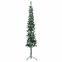 VidaXL Kunstkerstboom half met standaard smal 180 cm groen - thumbnail