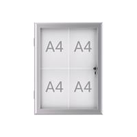 Buiten- binnenvitrine wand MAULexcite whiteboard 4xA4 met slot - thumbnail