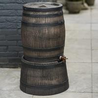 Nature regenton met hout-look 120 l 50,5x66 cm bruin - thumbnail
