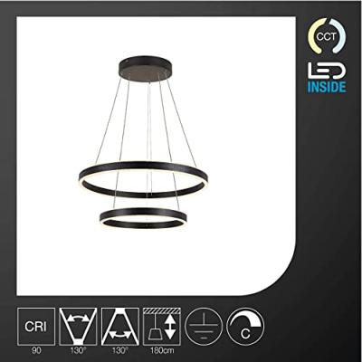 SLV Led hanglampOne 2-rings Ø 60cm zwart - 1004765