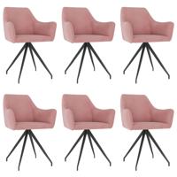 Vidaxl Eetkamerstoelen 6 St Fluweel Roze - thumbnail