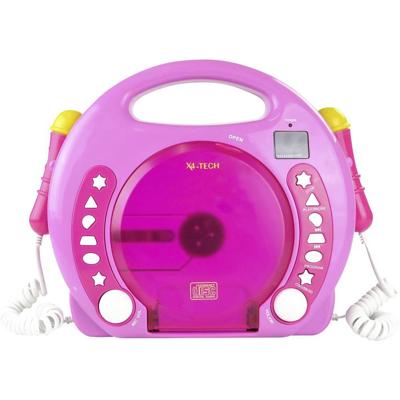 X4 Tech Bobby Joey CD-speler voor kinderen CD, SD, USB Incl. microfoon Pink
