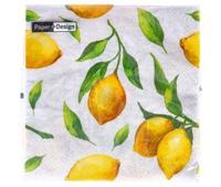 Duni servetten citroen 33x33cm - thumbnail