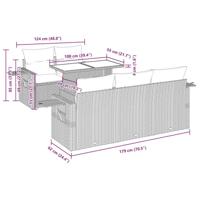 6-delige Loungeset met kussens poly rattan beige - thumbnail