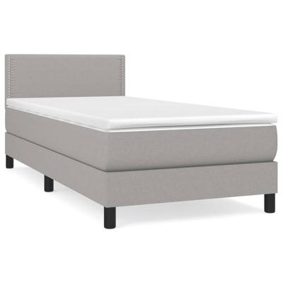 Boxspring met matras stof lichtgrijs 120x200 cm