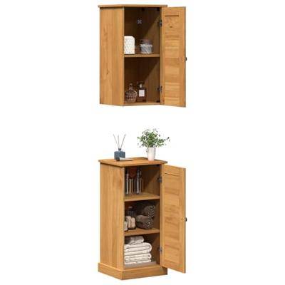 Badkamermeubelset met plank VIGO 2 pcs Bruin en Honingbruin