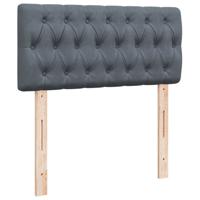 Boxspring met matras fluweel donkergrijs 90x200 cm - thumbnail