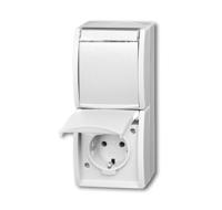 ABB 2CKA002084A0714 Geaard stopcontact IP44 Wit, Zuiver wit (RAL 9010) - thumbnail