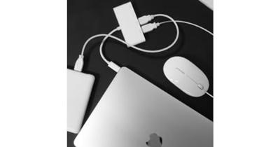 Macally UC3HUB4C 3.1 USB-C naar 4-poorts USB-A hub met 1 USB-C laadpoort
