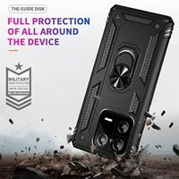 Lunso - Xiaomi 13 Pro - Armor backcover hoes met ringhouder - Zwart - thumbnail