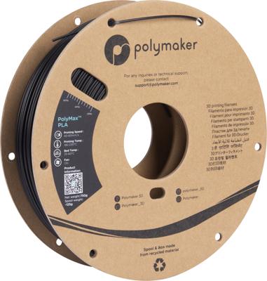 Polymaker PA06024 Filament PLA kunststof, Tough PLA Slagvast 1.75 mm 3000 g Zwart PolyMax™ 1 stuk(s)