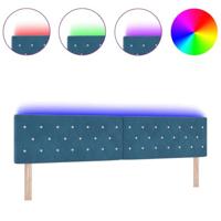 LED Hoofdbord met LED -striplichten Donkerblauw 100 cm Fluweel - thumbnail