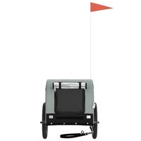 VidaXL Hondenfietstrailer oxford stof en ijzer grijs en zwart - thumbnail