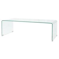 Salontafel 98x45x30 cm gehard glas transparant - thumbnail