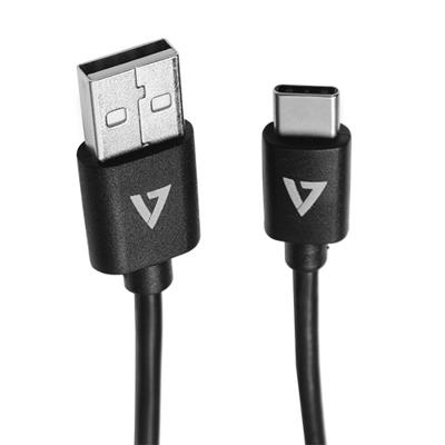 V7 V7U2AC-2M-BLK-1E USB 2.0A naar USB-C kabel 2m zwart